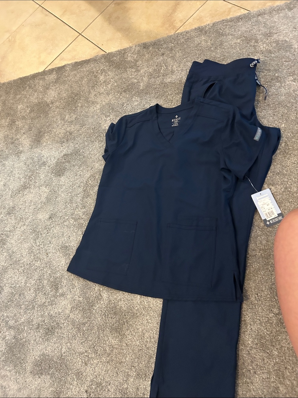 Med Couture Navy Women's Scrub Top & Pants Set